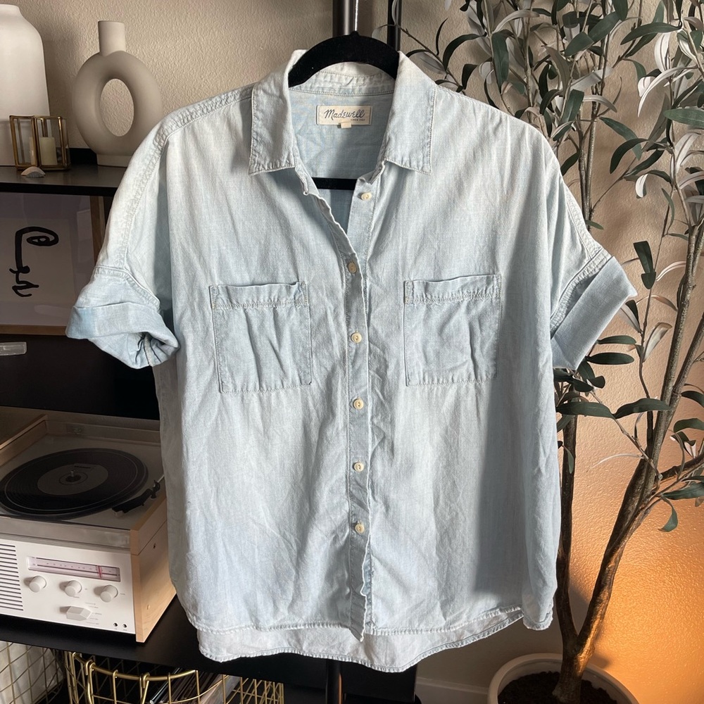 Madewell - Denim Short-Sleeve Button-Up Shirt - Light Wash - Medium